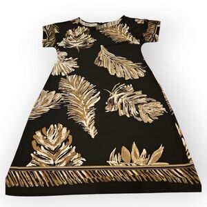 Elegant Black and Tan Dress